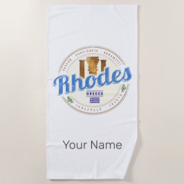 Toalla De Playa Rhodes Grecia Vintage Island Aegean Souvenir