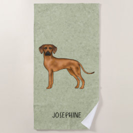Toalla De Playa Rhodesian Ridgeback Perro León Marrón Lindo Con No