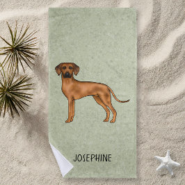Toalla De Playa Rhodesian Ridgeback Perro León Marrón Lindo Con No