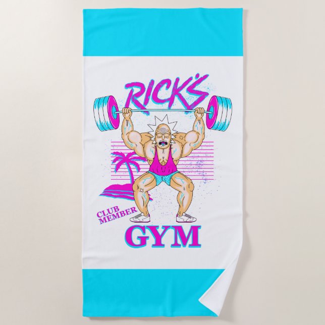 Toalla De Playa RICK AND MORTY™ | Miembro del Club Gimnasio de Ric (Anverso)