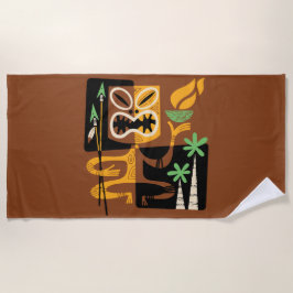 Toalla De Playa Rituales tribales antiguos: hombre con fuego y lan