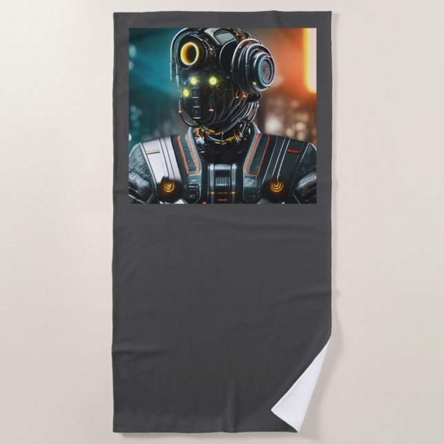Toalla de playa Robot 3 (Anverso)