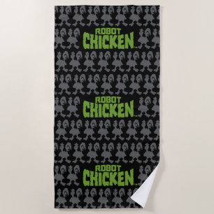 Toalla De Playa Robot Chicken Silhouette Pattern