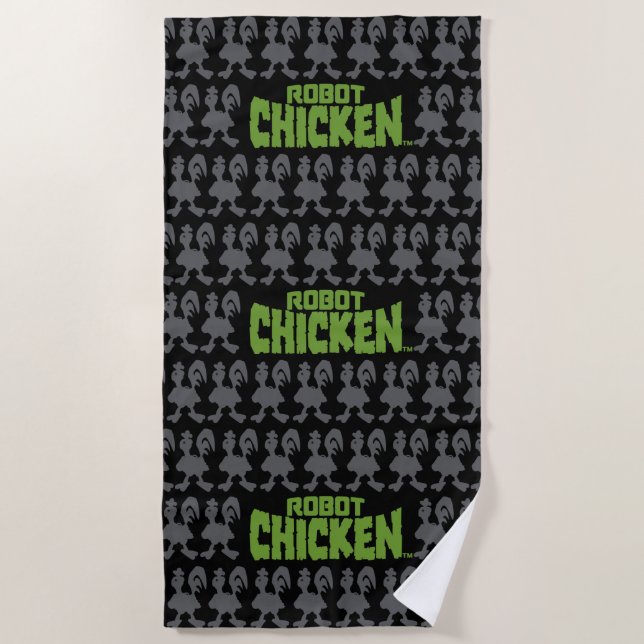 Toalla De Playa Robot Chicken Silhouette Pattern (Anverso)