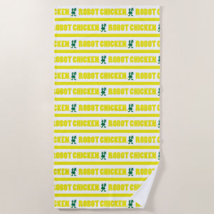 Toalla De Playa Robot Chicken Stripe Pattern