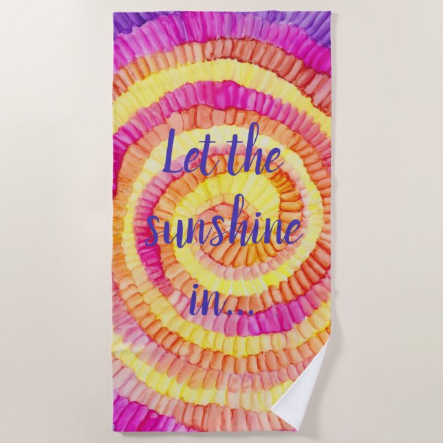 Toalla de playa Rodillo amarillo, rosa, Naranja (Anverso)