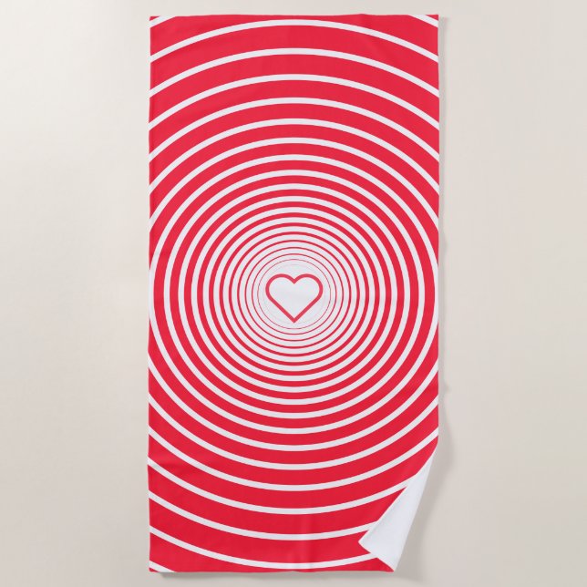 Toalla de playa roja con corazón (Anverso)