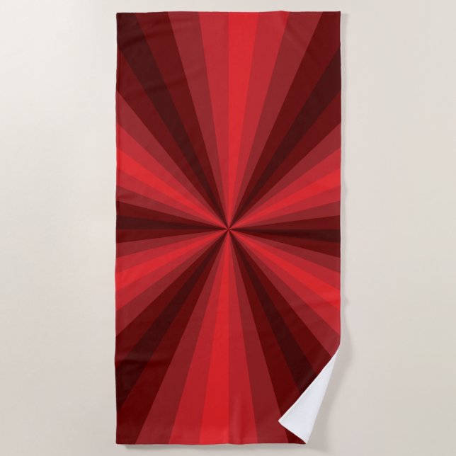 Toalla de playa roja de ilusión óptica (Anverso)