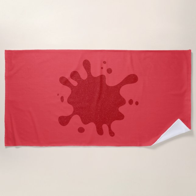 Toalla de playa roja de tomate personalizable Spla (Anverso)