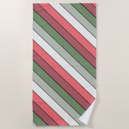 Toalla De Playa Rojo Blanco Verde Navidad Color En Papel Texturiza
