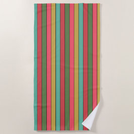 Toalla De Playa Rojo de Navidad Dorado Verde Color En Papel Acuare