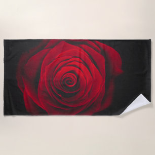 Toalla De Playa Rojo rosa sobre el efecto vintage de fondo negro