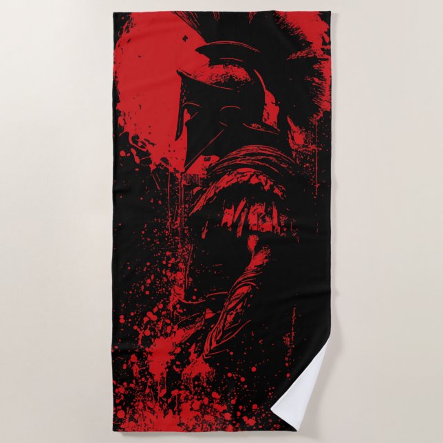 Toalla De Playa Roman Warrior Helmet Silhouette Art (Anverso)