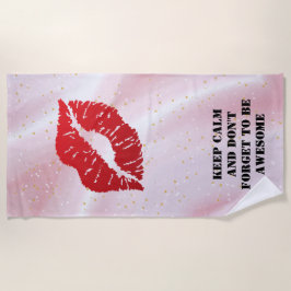 Toalla De Playa Romantic chic luxe red lips