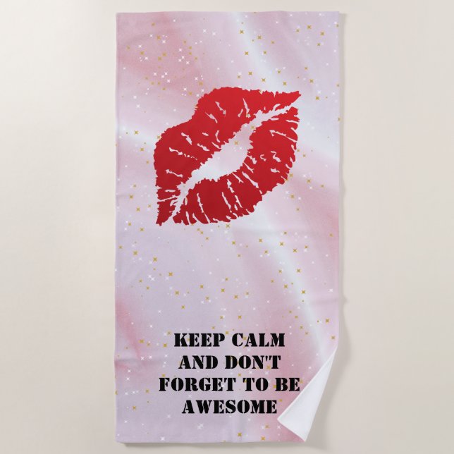 Toalla De Playa Romantic chic luxe red lips (Anverso)