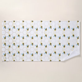 Toalla De Playa Romantic Funny Two Honeybees In Love Design