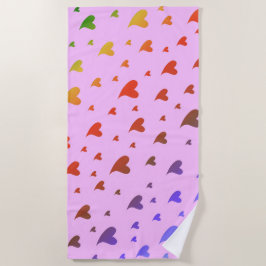 Toalla De Playa rosa,corazón,amor,San Valentín,forma,símbolo