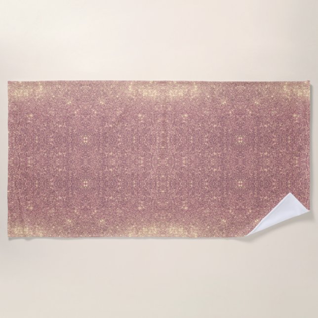 Toalla De Playa Rosa Galaxy Faux Space Sparkle (Anverso)