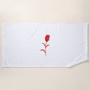 Toalla De Playa Rosa Madder, Lava Red, diseño floral