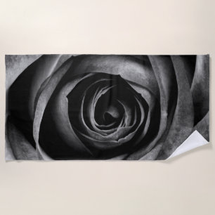 Toalla De Playa Rosa negro Flor Flor Vintage decorativo floral