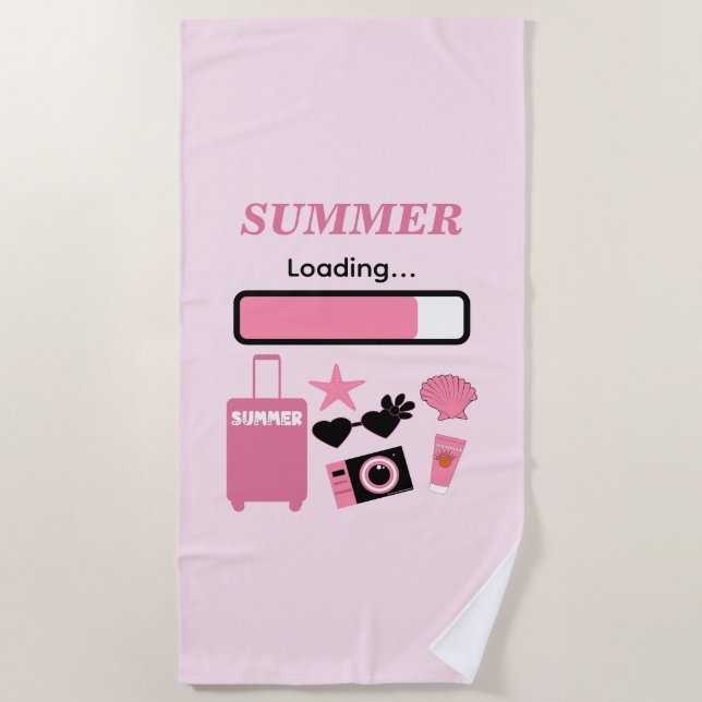 Toalla de playa rosa para verano (Anverso)