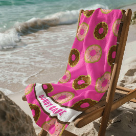 Toalla De Playa Rosa y chocolate salpicado de donut Care Pink