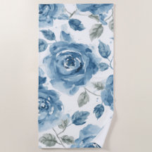 Rosas Azules Acuarela Botánica Floraciones Floral