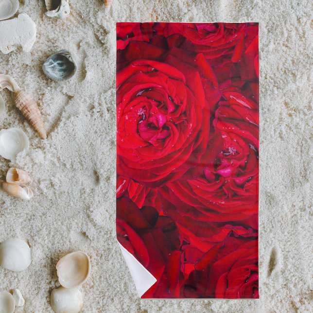 Toalla De Playa Rosas rojas, patrón floral (Subido por el creador)