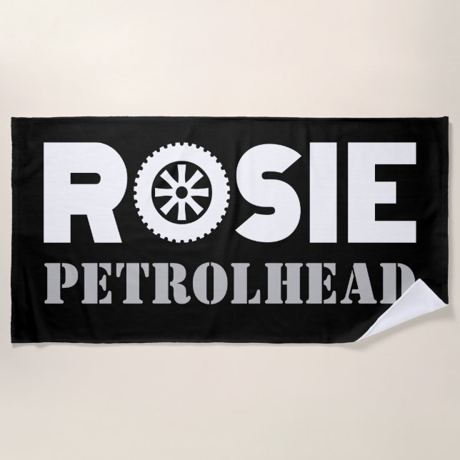 Toalla De Playa Rosie Petrol Head (Anverso)