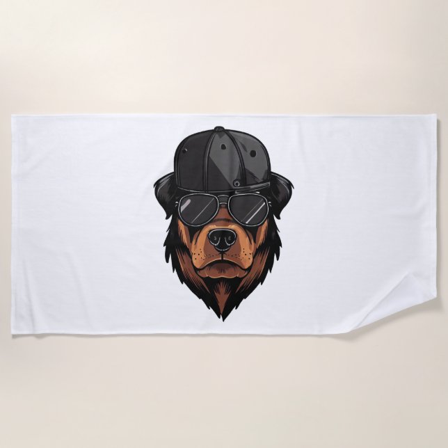 Toalla De Playa Rottweiler Gangster (Anverso)