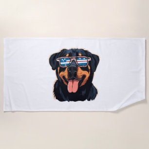 Toalla De Playa Rottweiler Puppy