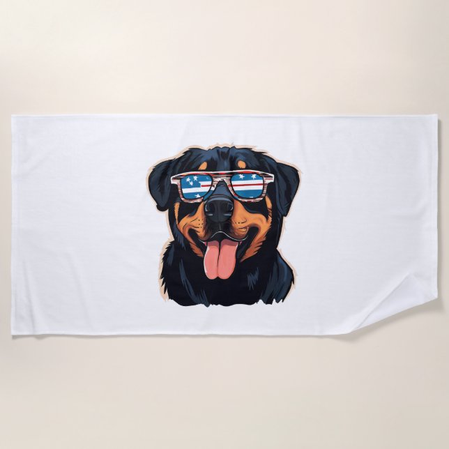 Toalla De Playa Rottweiler Puppy (Anverso)