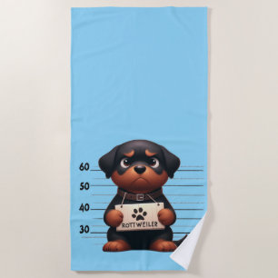 Toalla De Playa Rottweiler travieso