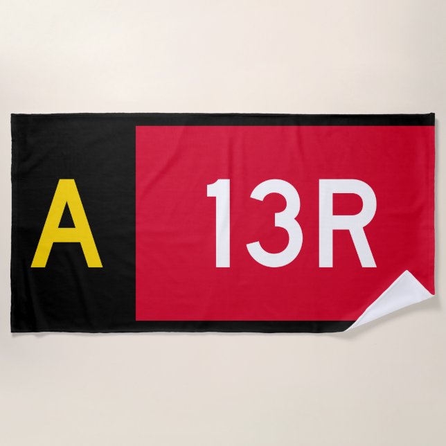 Toalla De Playa Rótulo A13R del punto de sujeción (Anverso)