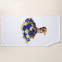 Toalla de playa Royal Blue Rose Kitten