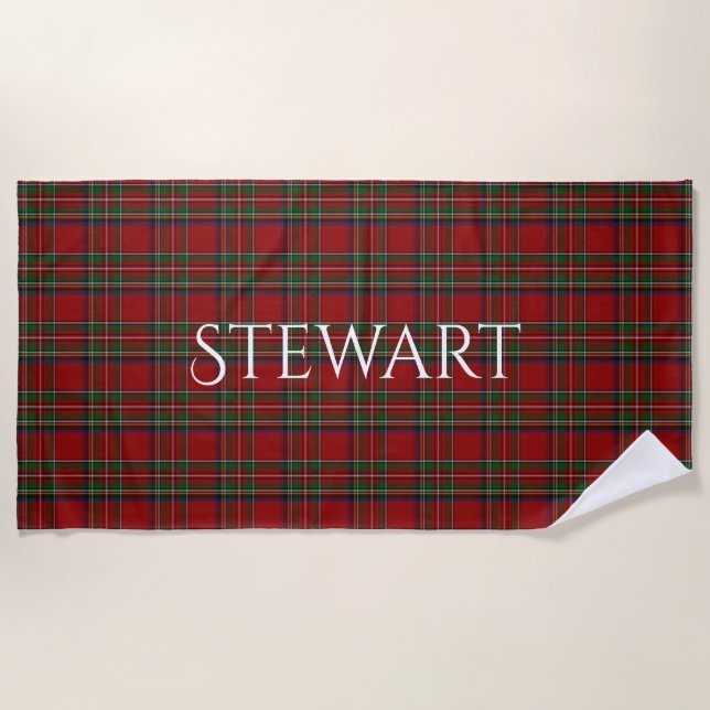 Toalla de playa Royal Stewart Tartan Plaid (Anverso)
