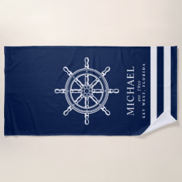 Toalla De Playa Rueda de barco con temática náutica