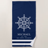 Rueda de barco con temática náutica