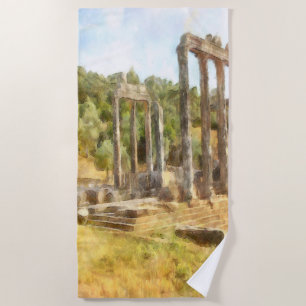 Toalla De Playa Ruinas caídas de Europa, acuarela turca
