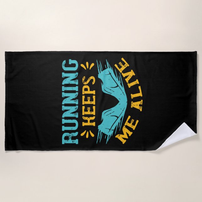 Toalla De Playa Running - Running keeps me alive (Anverso)