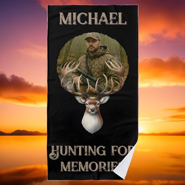 Toalla De Playa Rustic Hunter Deer Antler Outdoors Man Photo (Subido por el creador)