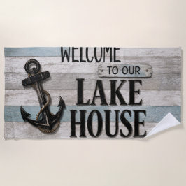 Toalla De Playa Rustic Lake House Anchor Nautical Coastal