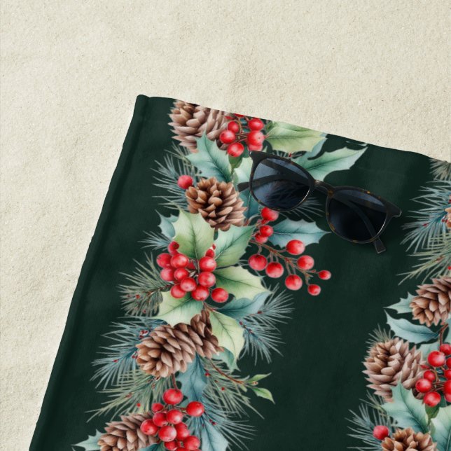 Toalla De Playa Rustic Watercolor Border (In situ)