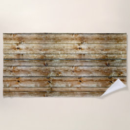 Toalla De Playa Rustic Weathered Brown Wood Plank Seamless Pattern