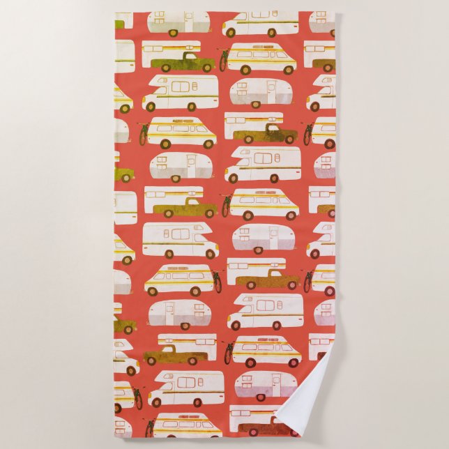 Toalla De Playa RV Campervan vanlife Motorhome Trailer PERSONALIZA (Anverso)