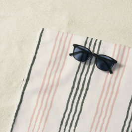Toalla De Playa Sage de melocotón minimalista moderno boho raya