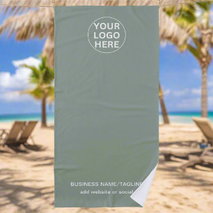 Toalla De Playa Sage Green Logo l Branded Promotional Business