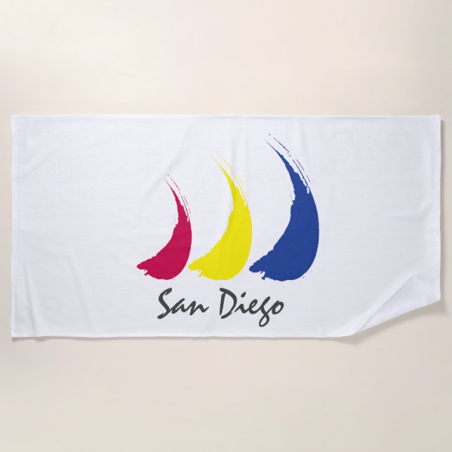 Toalla De Playa Sails_Paint-The-Wind_San líquido Diego (Anverso)