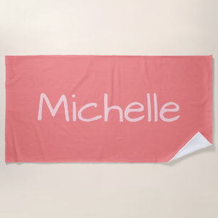 Toalla de playa Salmon Color Custom Name