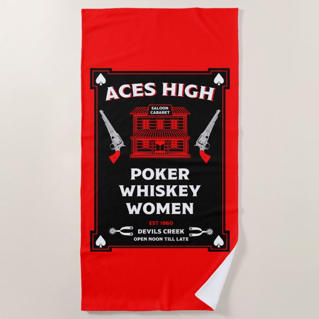 Toalla De Playa Saloon de Cowboy American Frontier (Anverso)